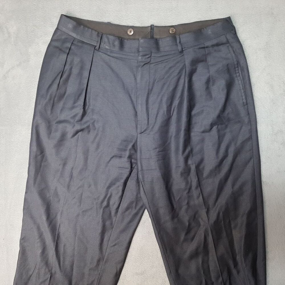 Polo Ralph Lauren Pants Men 36x30 Black 100% Wool Italian Old Money Micro Check